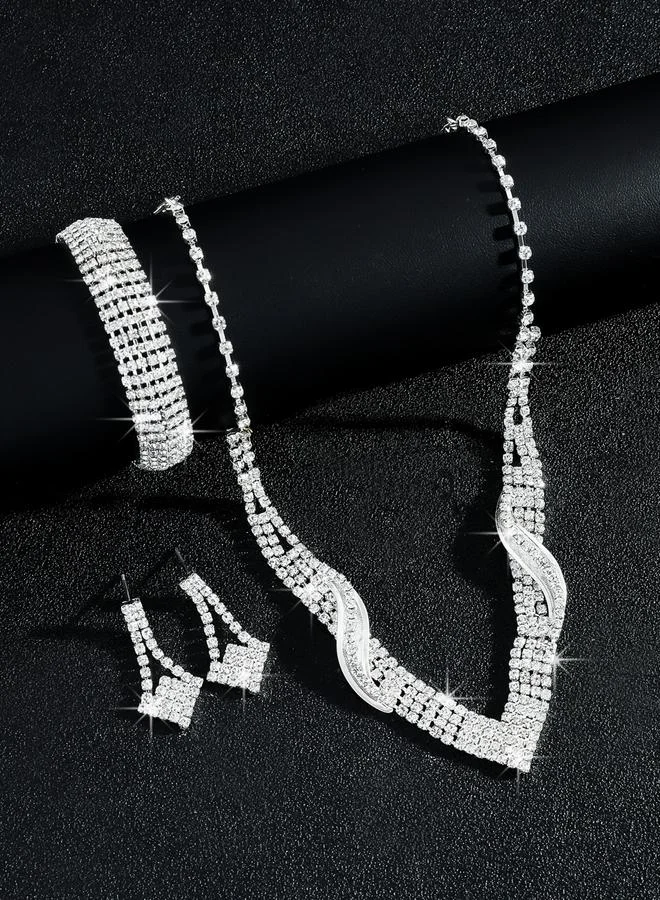 Take Two  3-Piece Embellished Necklace, Bracelet And Earrings Jewelry Set for Women | Best Price UAE